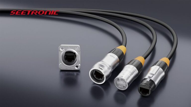 RJ45 Ethernet cable and connectors for industrial networking and automation.